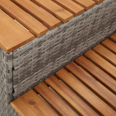 VidaXL Hottub-opstap 100x50x50,5 cm poly rattan&massief acaciahout - thumbnail
