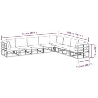 Tuinbankenset met kussen 8 pcs Zwart Aluminium - thumbnail
