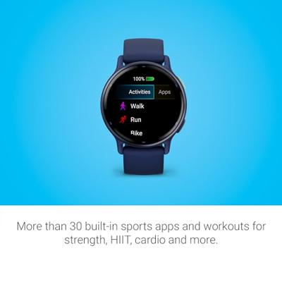 Verbonden GPS-horloge - GARMIN - Vivoactive 5 - WiFi - 30,4 mm (1,2) - Metallic blauw met blauwe band