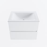 MONDIAZ VICA 60cm badmeubel onderkast Talc 2 lades. Wastafel CLOUD midden zonder kraangat, kleur Talc. - thumbnail