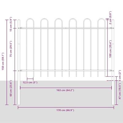 Tuinhek 6 pcs Wit 10,2 x 1 m Poedercoating staal