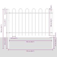 Tuinhek 8 pcs Grijs 13,6 x 1 m Poedercoating staal - thumbnail
