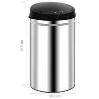 Prullenbak met automatische sensor 40 L roestvrij staal - thumbnail