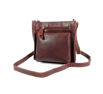 Leather Design Schoudertasje Canvas/Hunter Bruin