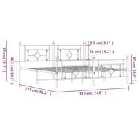 Bedframe met hoofd- en voeteneinde metaal zwart 183x213 cm - thumbnail
