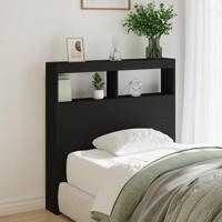 Hoofdbordkast met LED-verlichting 100x17x102 cm zwart - thumbnail