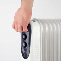 Nedis htoi30wt11 mobiele olieradiator 1000 / 1500 / 2500 w 11 vinnen instelbare thermostaat 3 warmte standen omvalpreventie wit - thumbnail