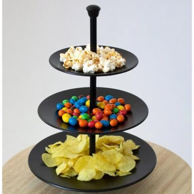 Excellent Houseware Etagere 3 Laags Mat Zwart