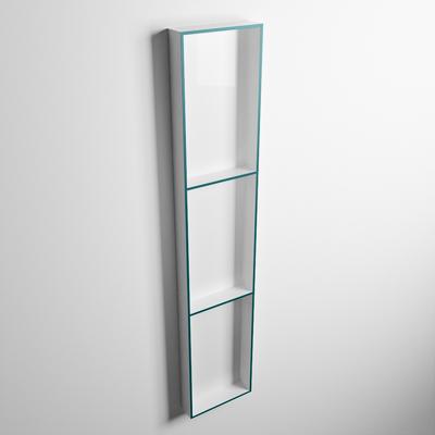 MONDIAZ EASY Nis 149,5x29,5cm in solid surface kleur Smag | Talc. 3 vakken geschikt voor in- of opbouw