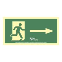 Bord Normaluz Evacuación flecha derecha PVC 32 x 16 cm - thumbnail