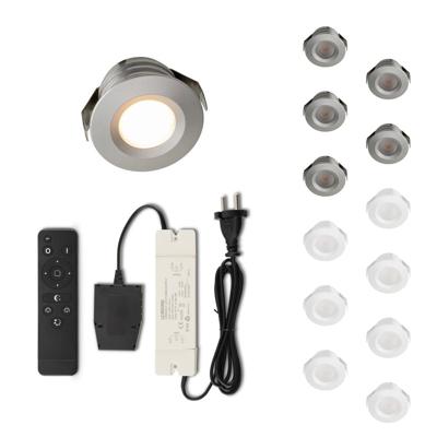 Set LED-inbouwspot met afstandsbediening Valdeno zilver 3W dimbaar 1-12 stuks