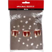 Creativ Company Mini hobbyset, trommel, d 33 mm, beige, antiek rood, 1 set - thumbnail