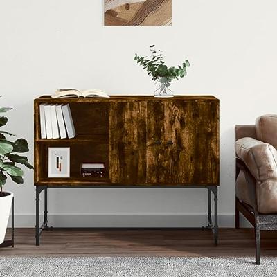 Dressoir 100x40x79,5 cm bewerkt hout gerookt eikenkleurig