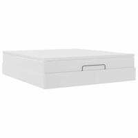 Ottoman bed met matras 180x200cm kunstleer wit - thumbnail