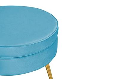 Artistiq Poef 'Andres' Velvet, kleur blauw