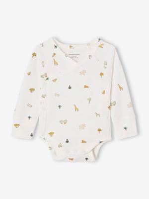 Babyrompertje met jungleprint ecru