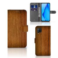 Huawei P40 Lite | Book Style Case | Donker Hout - thumbnail