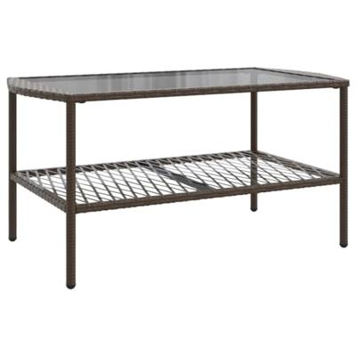 4-delige Loungeset met kussens poly rattan bruin 4-delige Loungeset met kussens poly rattan bruin