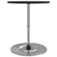 Bartafel 60x60x90 cm bewerkt hout en verchroomd staal zwart - thumbnail