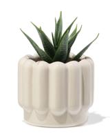 HEMA Bloempot ⌀7x6cm keramiek ribbel grijs (grijs) - thumbnail