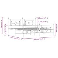 Bedframe met hoofd- en voeteneinde metaal wit 180x200 cm - thumbnail