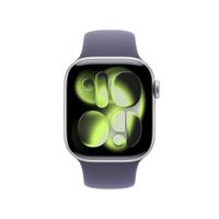 Apple Watch Series 11 GPS + Cellular - 42 mm - Zilveren aluminium kast - Paarse mist sportband - S/M - thumbnail