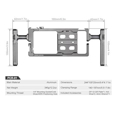 Sunwayfoto Universele mobiele telefoon cage
