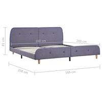 Bedframe zonder matras 150x200 cm lichtgrijs - thumbnail