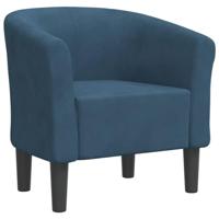 Kuipstoel fluweel donkerblauw - thumbnail