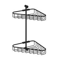 Hoekdraadkorf Hotbath Cobber Dubbel Wandmodel Mat Zwart - thumbnail