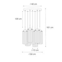 QAZQA Art Deco hanglamp goud met glas 7-lichts - Laura - thumbnail