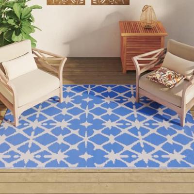 VidaXL Buitenkleed arakil 140x200 cm polypropeen blauw en wit