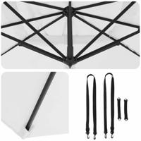 VidaXL Parasol zand 351 x 250 x 260 cm polyester en aluminium - thumbnail