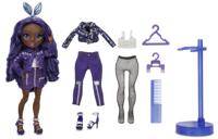 Rainbow High Krystal Bailey – indigo (donkerblauw-paarse) modepop met 2 complete mix & match-outfits en accessoires - thumbnail
