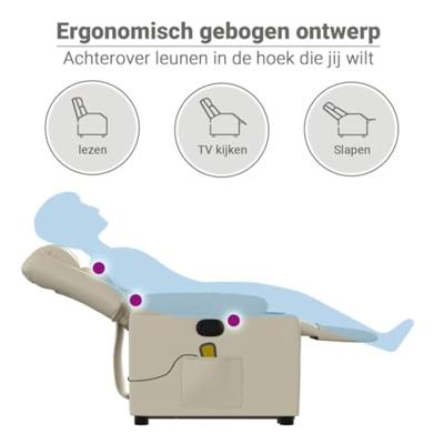Sta-op-massagestoel verstelbaar kunstleer crèmekleurig