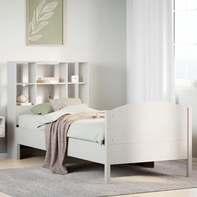 Bed met boekenkast zonder matras grenenhout wit 90x200 cm Bed met boekenkast zonder matras grenenhout wit 90x200 cm