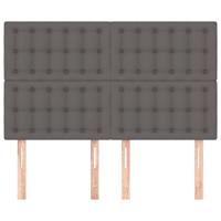 Hoofdborden 4 st 72x5x78/88 cm kunstleer grijs - thumbnail