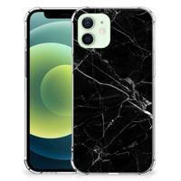 iPhone 12 Mini Anti-Shock Hoesje Marmer Zwart - Origineel Cadeau Vader - thumbnail