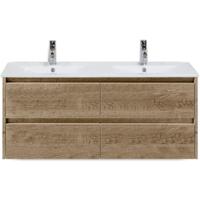 Dante Badmeubelset 120 cm - Natuur Eiken - Keramische Wastafel Wit Enjoy - thumbnail