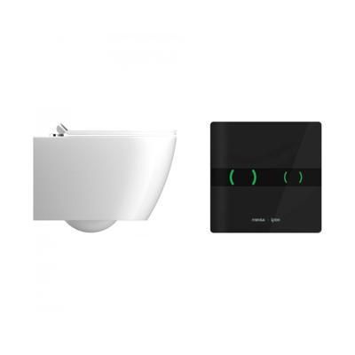 Wandcloset IPEE T5 230V Premium Rimless Incl Softclose Zitting Infrarood Sensor Zwart Wit