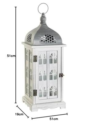 Lykta DKD Home Decor Verouderde afwerking Wit Grijs Hout Kristal Mediterrane 19 x 19 x 51 cm Lykta DKD Home Decor Verouderde afwerking Wit Grijs Hout Kristal Mediterrane 19 x 19 x 51 cm