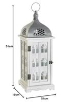 Lykta DKD Home Decor Verouderde afwerking Wit Grijs Hout Kristal Mediterrane 19 x 19 x 51 cm - thumbnail