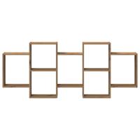 Wandschap 159x18x65 cm bewerkt hout artisanaal eikenkleurig - thumbnail