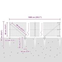 VidaXL Afrasteringspaal grijs 10 x 0,4 m (25 x 25 mm gaas) - thumbnail