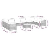 11-delige Tuinset met kussens poly rattan beige - thumbnail
