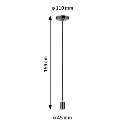 Paulmann Larus 79754 Hanglamp LED E27 Zwart-chroom Paulmann Larus 79754 Hanglamp LED E27 Zwart-chroom