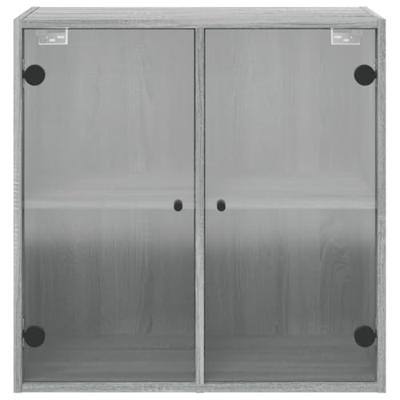 Wandkast met glazen deuren 68x37x68,5 cm grijs sonoma eiken