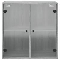Wandkast met glazen deuren 68x37x68,5 cm grijs sonoma eiken - thumbnail
