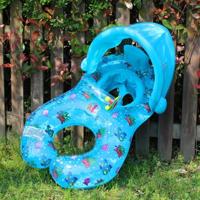 Water pret kinderen zonnescherm blauwe mariene vis patroon zwemmen cirkel Yacht grootte: 100 * 70cm - thumbnail