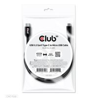 club3D CAC-1526 USB-kabel USB 3.2 Gen1 (USB 3.0 / USB 3.1 Gen1) USB-C stekker, USB-micro-B stekker 1.00 m Zwart - thumbnail